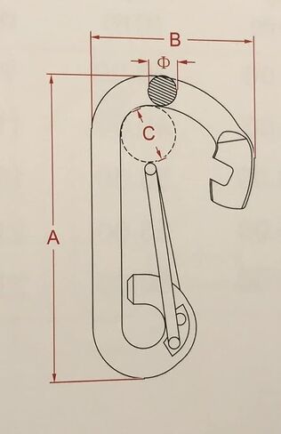 الولايات المتحدة الفولاذ المقاوم للصدأ 2 قطع الفولاذ المقاوم للصدأ 316 خطاف بنابض حلقة تسلق 5/16 "(8 مللي متر) مشبك أمان من الدرجة البحرية in Kuwait