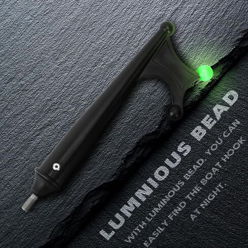 SAN LIKE خطاف قارب تلسكوبي - خطاف قارب من سبائك الألومنيوم ذو 4 مراحل لرسو السفن بطول 17.8 قدم، عمود خطاف قارب متين مقاوم للصدأ مع عمود دفع للقوارب بخرز مضيء لرسو السفن باللون الأسود in Kuwait