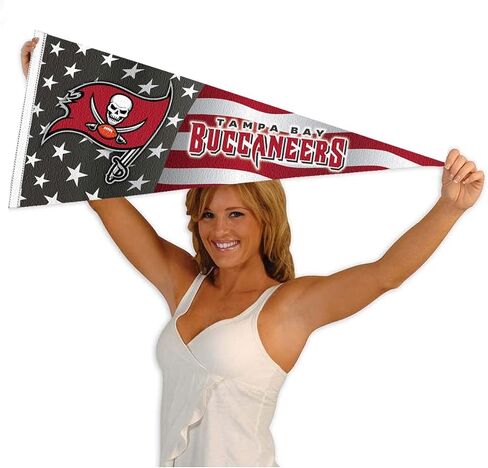Tampa Bay Buccaneers Nation USA Americana Stars and Stripes Pennant Banner Flag in Saudi Arabia