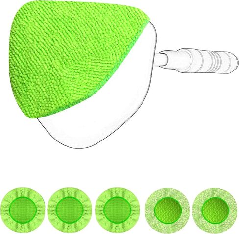 5 عبوات من وسادات الألياف الدقيقة المثلثة لفرشاة XINDELL للزجاج الأمامي، متوافقة مع الرش الكيميائي، أقمشة تنظيف السيارات القطنية القابلة للغسل - قطر 5 بوصات in Kuwait