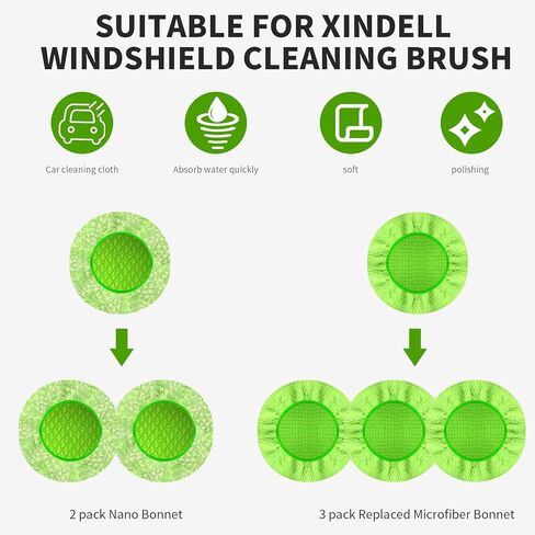 5 عبوات من وسادات الألياف الدقيقة المثلثة لفرشاة XINDELL للزجاج الأمامي، متوافقة مع الرش الكيميائي، أقمشة تنظيف السيارات القطنية القابلة للغسل - قطر 5 بوصات in Kuwait