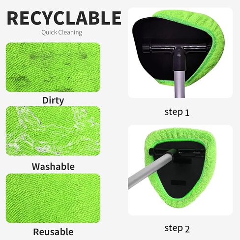 5 عبوات من وسادات الألياف الدقيقة المثلثة لفرشاة XINDELL للزجاج الأمامي، متوافقة مع الرش الكيميائي، أقمشة تنظيف السيارات القطنية القابلة للغسل - قطر 5 بوصات in Kuwait