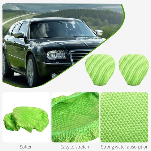 5 عبوات من وسادات الألياف الدقيقة المثلثة لفرشاة XINDELL للزجاج الأمامي، متوافقة مع الرش الكيميائي، أقمشة تنظيف السيارات القطنية القابلة للغسل - قطر 5 بوصات in Kuwait