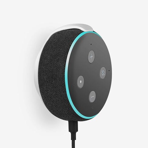 Echo Dot Wall Mount Holder for 3rd Generation, Built-in Cable Management Space-Saving Accessories for Dot(3rd Gen) Smart Speakers, with Sticking Tape and Drill Nail-Black in Kuwait