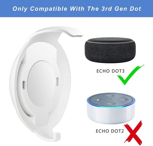 Echo Dot Wall Mount Holder for 3rd Generation, Built-in Cable Management Space-Saving Accessories for Dot(3rd Gen) Smart Speakers, with Sticking Tape and Drill Nail-Black in Kuwait