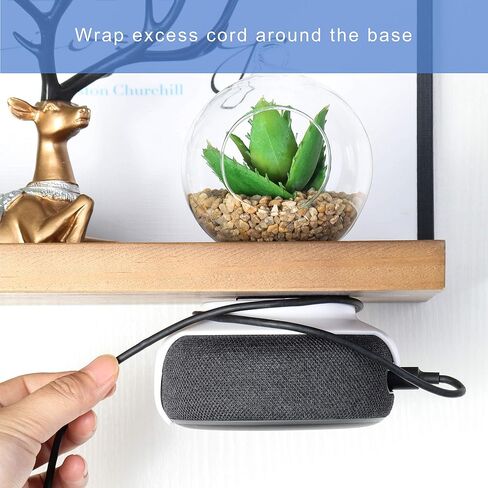 Echo Dot Wall Mount Holder for 3rd Generation, Built-in Cable Management Space-Saving Accessories for Dot(3rd Gen) Smart Speakers, with Sticking Tape and Drill Nail-Black in Kuwait