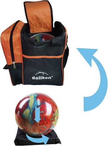 حقيبة كرة بولينج فردية من BALIKEN مع حامل كرة مبطن، حقيبة البولينج تناسب كرة بولينج واحدة وزوج من الأحذية الرجالية مقاس 13 in Kuwait