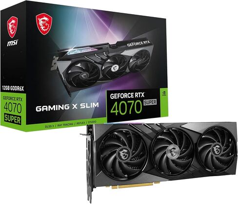 بطاقة رسومات MSI Gaming RTX 4070 Super 12G Gaming X Slim (NVIDIA RTX 4070 Super، 192 بت، ساعة التعزيز: 2655 ميجاهرتز، 12 جيجابايت GDRR6X 21 جيجابت في الثانية، HDMI/DP، بنية Ada Lovelace) in Saudi Arabia