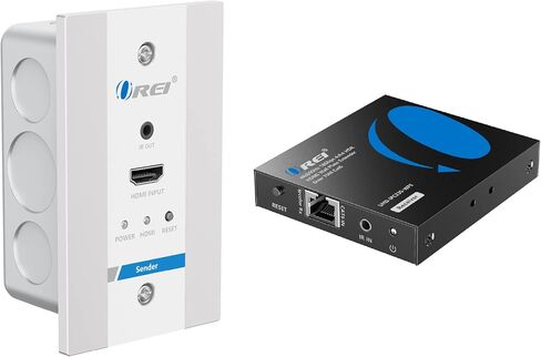 موسع HDMI OREI 4K، عبر كابل واحد Cat6/Cat7، جهاز إرسال لوحة حائط 4K @ 60 هرتز UltraHD مع تحكم HDR وIR - حتى 230 قدمًا (UHD-IPC230-WPE) in Saudi Arabia