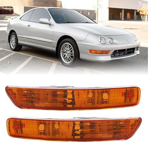 USR 98-01 Integra Bumper Lights - JDM Style All Amber Lens Turn Signal Parking Lamps (Left + Right) compatible with 1998-2001 Acura Integra DC2 in Saudi Arabia