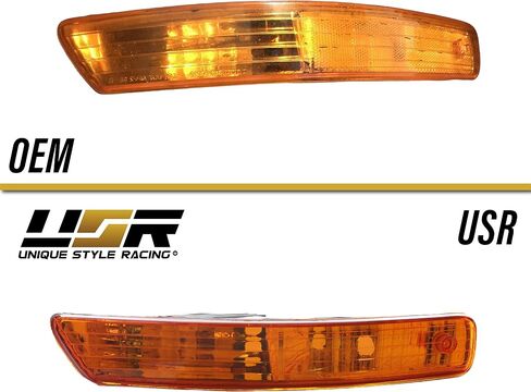 USR 98-01 Integra Bumper Lights - JDM Style All Amber Lens Turn Signal Parking Lamps (Left + Right) compatible with 1998-2001 Acura Integra DC2 in Saudi Arabia