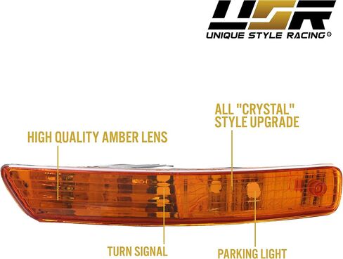 USR 98-01 Integra Bumper Lights - JDM Style All Amber Lens Turn Signal Parking Lamps (Left + Right) compatible with 1998-2001 Acura Integra DC2 in Saudi Arabia