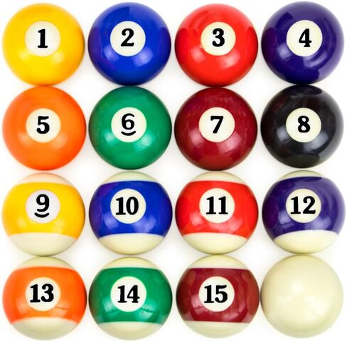 Felson Billiard Supplies Precision Engineered Billiard Balls – Full Set of 16 Balls for Pool Tables, Includes Eight Ball & White Cue Ball in Kuwait