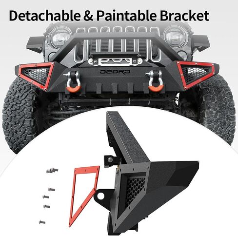 OEDRO Front Bumper Compatible with 2007-2024 Jeep Wrangler JK/JKU JL/JLU Gladiator JT, Rock Crawler Off Road Full Width Bumper with Winch Plate Mounting & 2 x D-Rings in Saudi Arabia