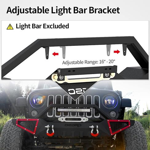 OEDRO Front Bumper Compatible with 2007-2024 Jeep Wrangler JK/JKU JL/JLU Gladiator JT, Rock Crawler Off Road Full Width Bumper with Winch Plate Mounting & 2 x D-Rings in Saudi Arabia