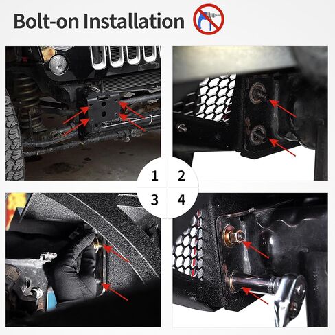 OEDRO Front Bumper Compatible with 2007-2024 Jeep Wrangler JK/JKU JL/JLU Gladiator JT, Rock Crawler Off Road Full Width Bumper with Winch Plate Mounting & 2 x D-Rings in Saudi Arabia
