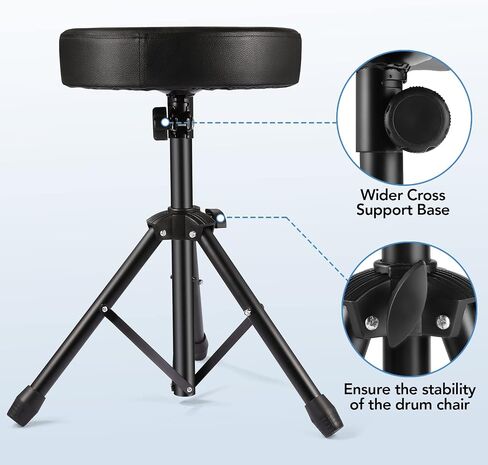 Noeler Universal Drum Throne Stool Metal Professional Drum Seat Sponge Padded for Kids&Adult with Anti-Slip feet in Saudi Arabia