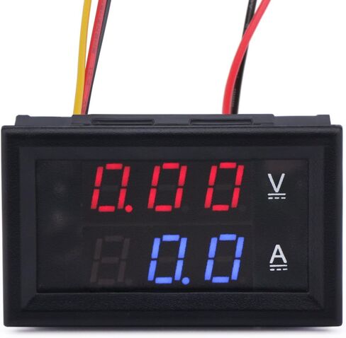 Micro Volt Amp Meter, DROK 0-100V/A VA Multimeter Voltage Current Monitor Voltmeter Ammeter Digital 2in1 Blue Red 2-Color LED Display Ampere Volt Tester Gauge for Car Auto Motor Automotive Vehicle in Saudi Arabia