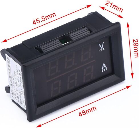 Micro Volt Amp Meter, DROK 0-100V/A VA Multimeter Voltage Current Monitor Voltmeter Ammeter Digital 2in1 Blue Red 2-Color LED Display Ampere Volt Tester Gauge for Car Auto Motor Automotive Vehicle in Saudi Arabia