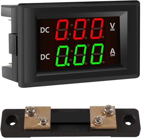 Digital Display Voltage and Ammeter 0.39" LED Voltage Current Display DC 4.5-100V Multimeter Panel Ammeter 0-50A Amp Volt Meter Amperage Monitor Gauge with 50A/75mV Shunt for Automotive Motor Battery in Saudi Arabia