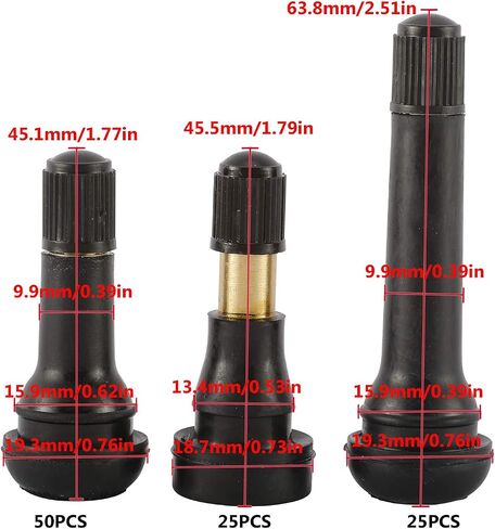 YaeMarine 100 pcs Tire Valve Stem Assortment (TR413 50 pcs) (TR418 25 pcs) (TR600HP 25 pcs) in Saudi Arabia