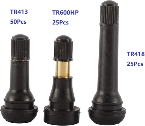 YaeMarine 100 pcs Tire Valve Stem Assortment (TR413 50 pcs) (TR418 25 pcs) (TR600HP 25 pcs) in Saudi Arabia