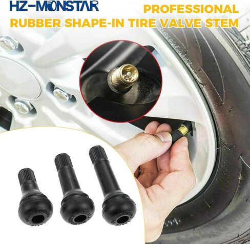 100 قطعة من سيقان صمام الإطارات، TR412 TR413 TR414 ساق صمام بدون أنبوب مطاطي أسود صمام إضافي ينبع طول قياسي جذع صمام بديل لفتحة حافة السيارة بدون أنبوب (TR413*50 TR412*25 TR414*25) in Saudi Arabia