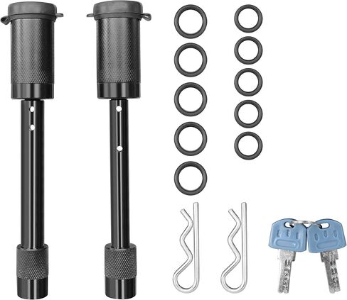 MaxxHaul 50151 Trailer Hitch Lock Pin Set 5/8 and 1/2 Inch with Locking System Anti-Rattle for 1-1/4" and 2" Class I,II,III,IV,V Hitches - Black Finish in Saudi Arabia