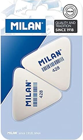 ايه سي ميلان بليستر 2 قطعة ممحاة مطاطية صناعية مثلثة 428، أبيض in Kuwait