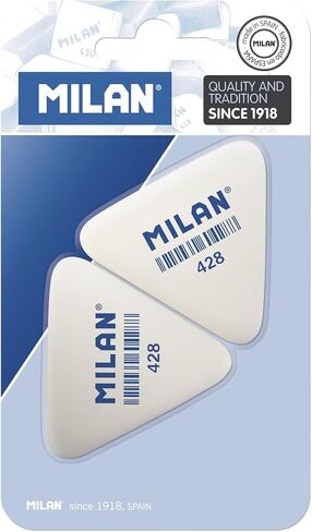 ايه سي ميلان بليستر 2 قطعة ممحاة مطاطية صناعية مثلثة 428، أبيض in Kuwait