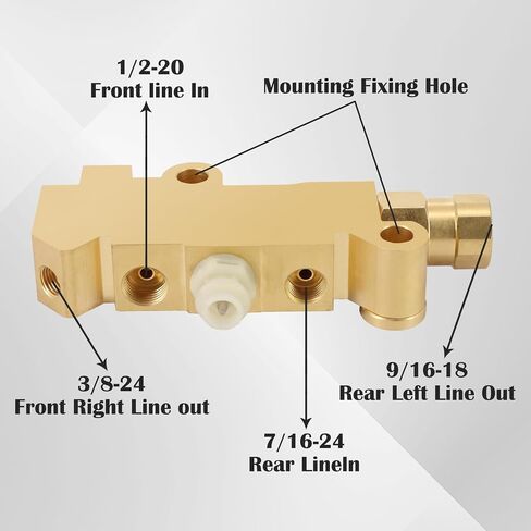KIPA Brass PV4 Brake Proportioning Valve Disc Brake System Combination Valve for Ford Chevy Mopar 4 Wheel Disc Brakes Trucks 172-1361 in Saudi Arabia