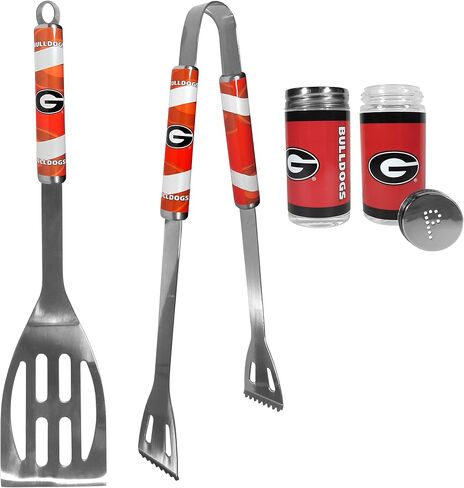NCAA Siskiyou Sports Fan Shop Georgia Bulldogs مجموعة شواء قطعتين مع باب خلفي ملح وفلفل هزاز مقاس واحد لون الفريق in Saudi Arabia