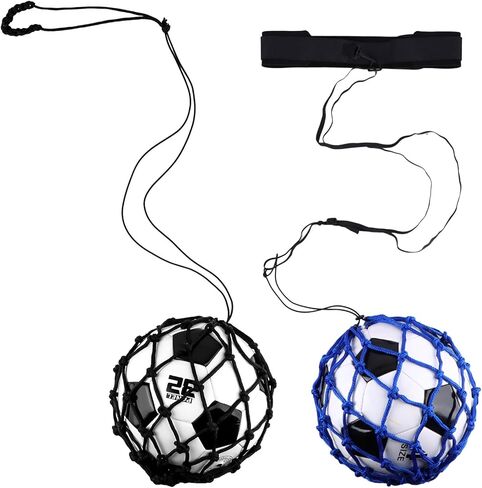 Welecom 2 قطعة كرة القدم ركلة رمي المدرب الخصر حزام كرة القدم عودة المدرب شبكة للأطفال البالغين مدرب كرة القدم شعوذة شبكة منفردة كرة القدم ركلة ممارسة التدريب المعدات المساعدة، يناسب حجم الكرة 3، 4، 5 in Kuwait