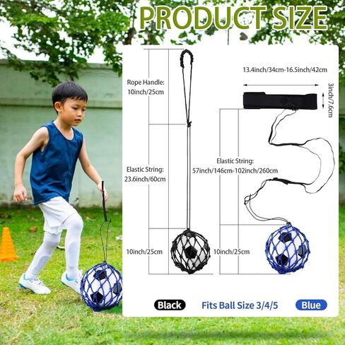 Welecom 2 قطعة كرة القدم ركلة رمي المدرب الخصر حزام كرة القدم عودة المدرب شبكة للأطفال البالغين مدرب كرة القدم شعوذة شبكة منفردة كرة القدم ركلة ممارسة التدريب المعدات المساعدة، يناسب حجم الكرة 3، 4، 5 in Kuwait