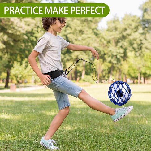 Welecom 2 قطعة كرة القدم ركلة رمي المدرب الخصر حزام كرة القدم عودة المدرب شبكة للأطفال البالغين مدرب كرة القدم شعوذة شبكة منفردة كرة القدم ركلة ممارسة التدريب المعدات المساعدة، يناسب حجم الكرة 3، 4، 5 in Kuwait