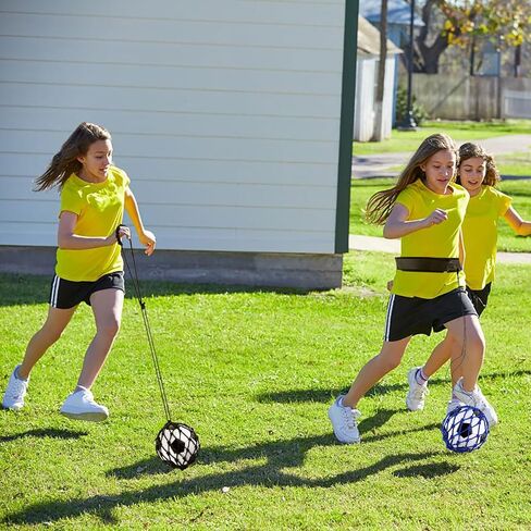 Welecom 2 قطعة كرة القدم ركلة رمي المدرب الخصر حزام كرة القدم عودة المدرب شبكة للأطفال البالغين مدرب كرة القدم شعوذة شبكة منفردة كرة القدم ركلة ممارسة التدريب المعدات المساعدة، يناسب حجم الكرة 3، 4، 5 in Kuwait