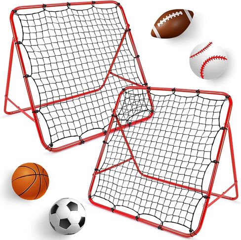 Libima 2 Pcs Rebound Soccer Training Net 3.3ft x 3.3ft Thickened Back Rebounder Net Foldable Training Rebound Screen Bounce Back Net for Kids Adults Soccer Baseball Volleyball Football Practice in Saudi Arabia