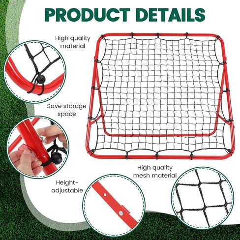 Libima 2 Pcs Rebound Soccer Training Net 3.3ft x 3.3ft Thickened Back Rebounder Net Foldable Training Rebound Screen Bounce Back Net for Kids Adults Soccer Baseball Volleyball Football Practice in Saudi Arabia