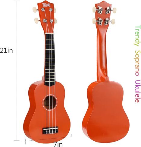 Trendy Soprano Ukulele for Beginners 21 Inch Hawaiian Ukelele for Adult Student with Gig Bag (Brown) in Saudi Arabia
