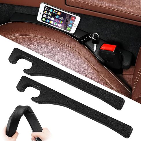 Car Seat Gap Filler 2 Pack Universal for Car SUV,Car Seat Gap Fillers with Seat Belt Holes to Fill The Gaps Between Seat and Console Blocker-Black in Saudi Arabia