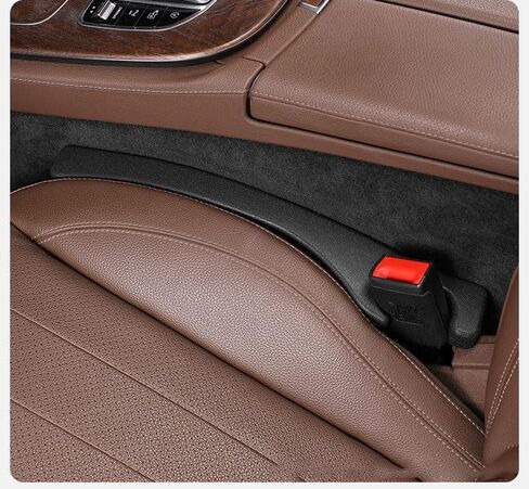 Car Seat Gap Filler 2 Pack Universal for Car SUV,Car Seat Gap Fillers with Seat Belt Holes to Fill The Gaps Between Seat and Console Blocker-Black in Saudi Arabia