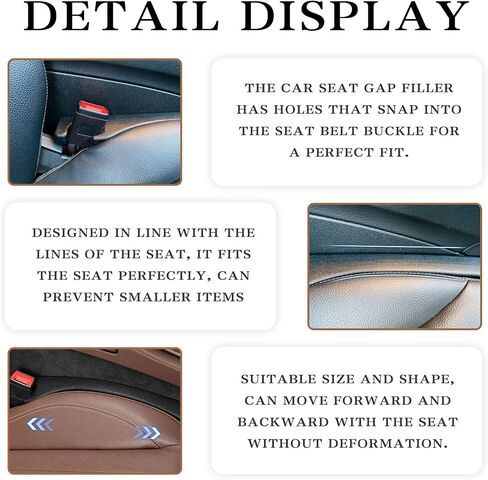 Car Seat Gap Filler 2 Pack Universal for Car SUV,Car Seat Gap Fillers with Seat Belt Holes to Fill The Gaps Between Seat and Console Blocker-Black in Saudi Arabia