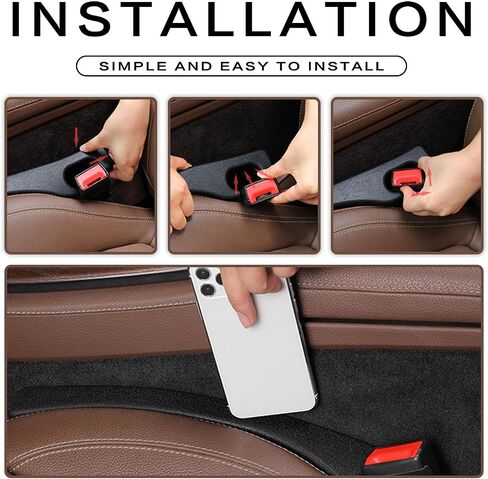 Car Seat Gap Filler 2 Pack Universal for Car SUV,Car Seat Gap Fillers with Seat Belt Holes to Fill The Gaps Between Seat and Console Blocker-Black in Saudi Arabia