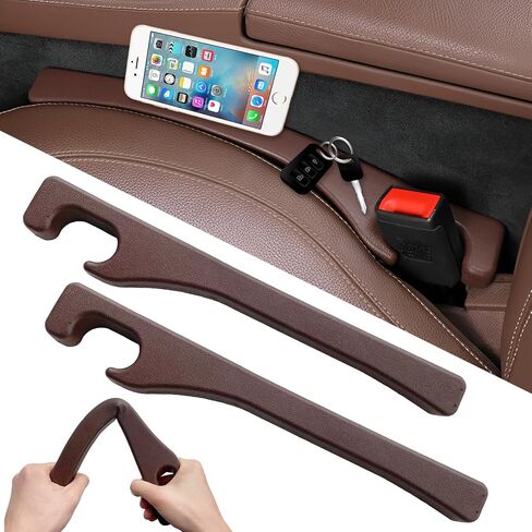 Car Seat Gap Filler 2 Pack Universal for Car SUV,Car Seat Gap Fillers with Seat Belt Holes to Fill The Gaps Between Seat and Console Blocker-Black in Saudi Arabia