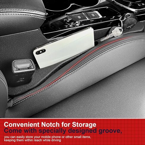 منظم فجوات مقعد السيارة الجانبي من ARISMOTOR مناسب عالميًا لشاحنة سيارات الدفع الرباعي لملء الفجوة بين المقعد ووحدة التحكم وإيقاف مفاتيح الهواتف المحمولة ومحفظة العملات المعدنية من السقوط، حزمة من 2 in Kuwait
