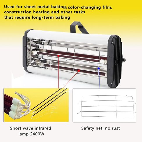 Infrared Paint Curing lamp,2400W 110V Short Wave Infrared Paint Curing lamp,Car Paint Baking lamp,Dual Lights with Timing Function,Can be Handheld or Standing,for Body Repair Paint Curing System in Saudi Arabia