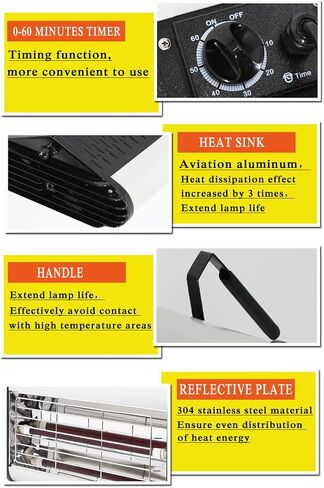 Infrared Paint Curing lamp,2400W 110V Short Wave Infrared Paint Curing lamp,Car Paint Baking lamp,Dual Lights with Timing Function,Can be Handheld or Standing,for Body Repair Paint Curing System in Saudi Arabia