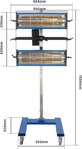 مصباح معالجة الطلاء بالأشعة تحت الحمراء، 2100 وات 110 فولت، ضوء تجفيف الطلاء بالأشعة تحت الحمراء قصير الموجة مع مؤقت (1-60 دقيقة)، مجفف طلاء إصلاح هيكل السيارة in Kuwait