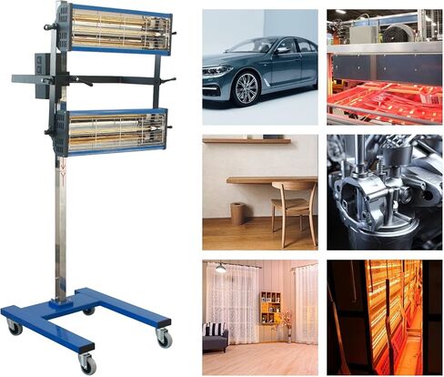 مصباح معالجة الطلاء بالأشعة تحت الحمراء، 2100 وات 110 فولت، ضوء تجفيف الطلاء بالأشعة تحت الحمراء قصير الموجة مع مؤقت (1-60 دقيقة)، مجفف طلاء إصلاح هيكل السيارة in Kuwait