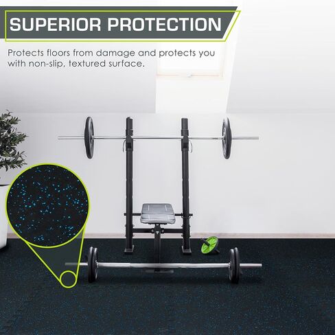 ProsourceFit Rubber Top Exercise Puzzle Mat, EVA Foam Interlocking Tiles for Home Gym Protective Flooring for Equipment and Workouts in Saudi Arabia